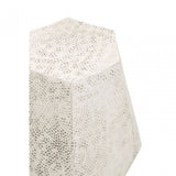 Rabia Drum Style Geometric Table, Grey