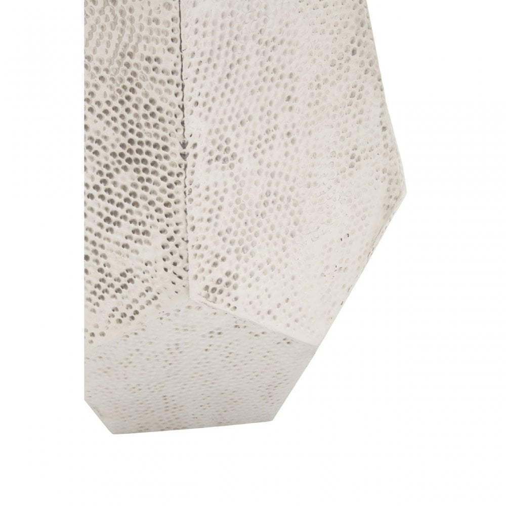 Rabia Drum Style Geometric Table, Grey