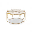 Rabia Petal Coffee Table With Marble Top, White