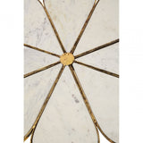 Rabia Petal Coffee Table With Marble Top, White