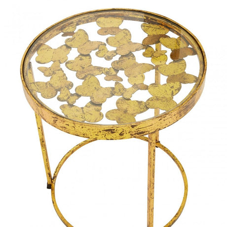 Rabia Butterfly Side Table, Gold
