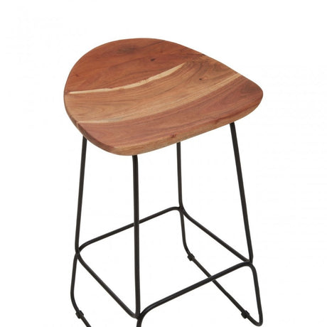 Nandri Black Frame Bar Stool, Natural