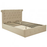 Edison Beige Double Ottoman Bed, Beige