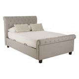 Orlando Light Grey Double Ottoman Bed, Grey