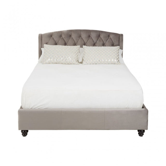 Josephine Steel Shade Double  Bed, Grey
