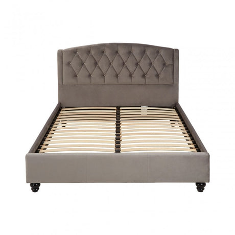 Josephine Steel Shade Double  Bed, Grey