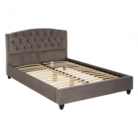 Josephine Steel Shade Double  Bed, Grey