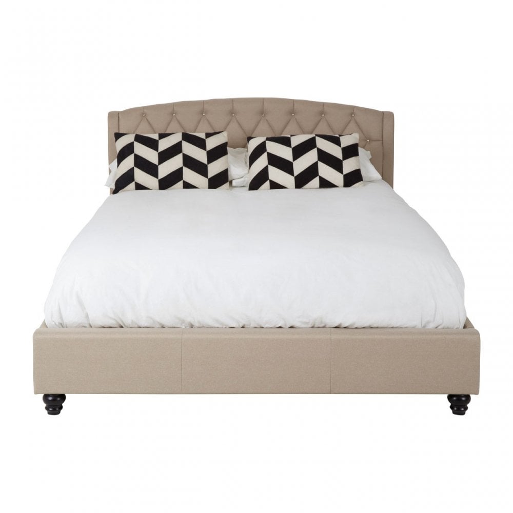 Josephine Beige Kingsize Bed, Beige