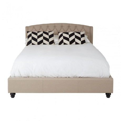 Josephine Beige Kingsize Bed, Beige