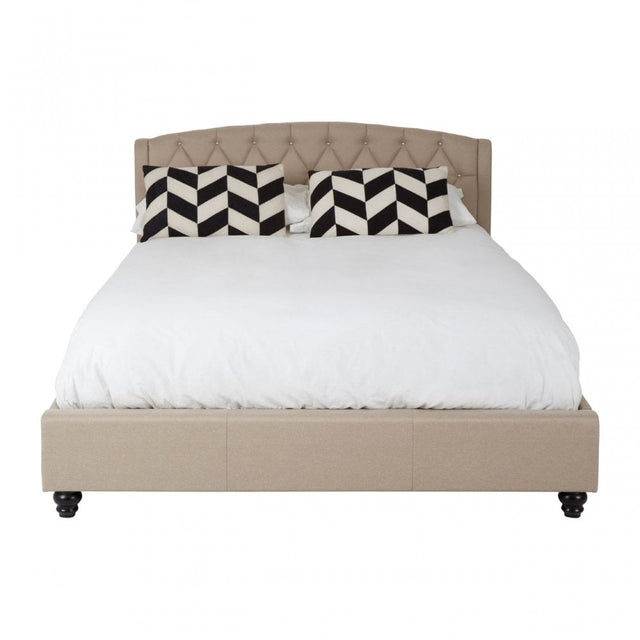 Josephine Beige Kingsize Bed, Beige