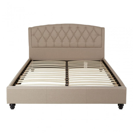 Josephine Beige Kingsize Bed, Beige