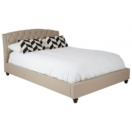 Josephine Beige Kingsize Bed, Beige
