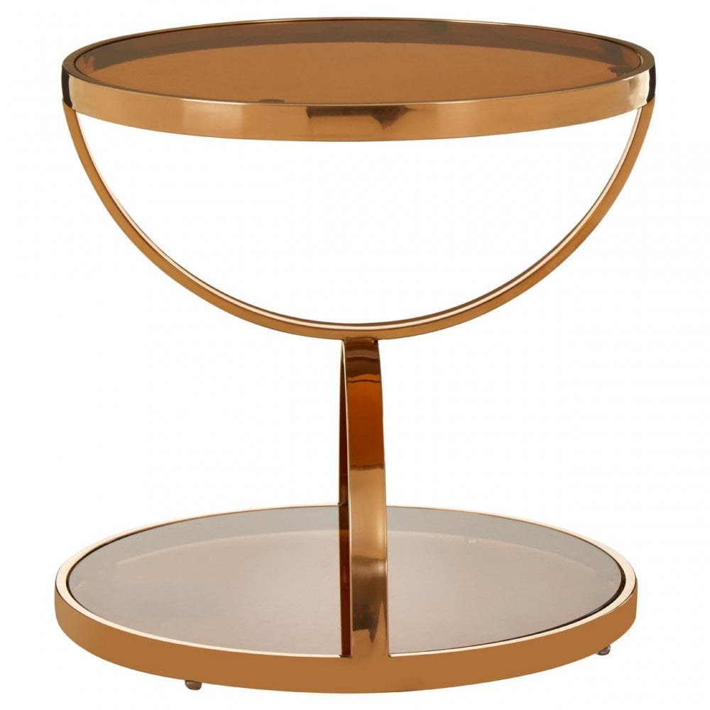 Tula Round Side Table, Rose Gold