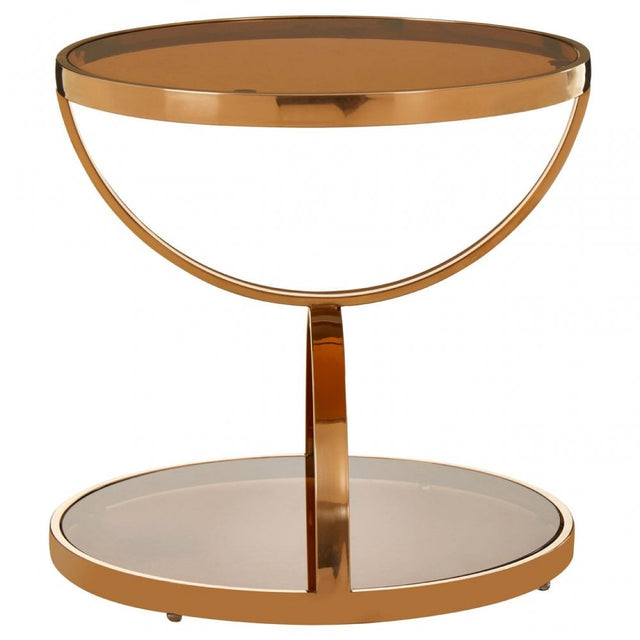 Tula Round Side Table, Rose Gold