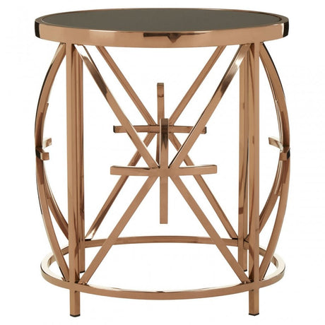 Tula Round Star Base Side Table, Rose Gold