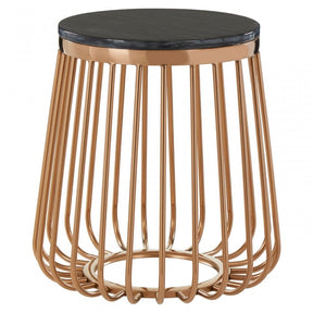 Tula Cage Design Round Side Table, Rose Gold