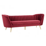 Binky 3 Seat Wine Velvet Sofa, Pink