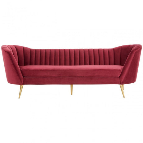Binky 3 Seat Wine Velvet Sofa, Pink