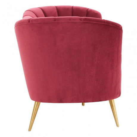 Binky 3 Seat Wine Velvet Sofa, Pink