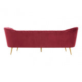 Binky 3 Seat Wine Velvet Sofa, Pink