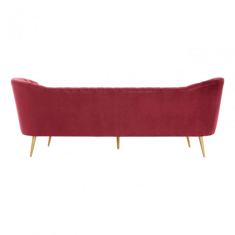 Binky 3 Seat Wine Velvet Sofa, Pink