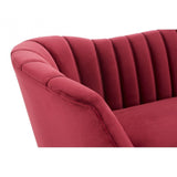 Binky 3 Seat Wine Velvet Sofa, Pink