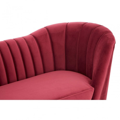 Binky 3 Seat Wine Velvet Sofa, Pink
