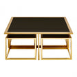 Horizon Black Tempered Glass Coffee Table, Black