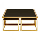 Horizon Black Tempered Glass Coffee Table, Black