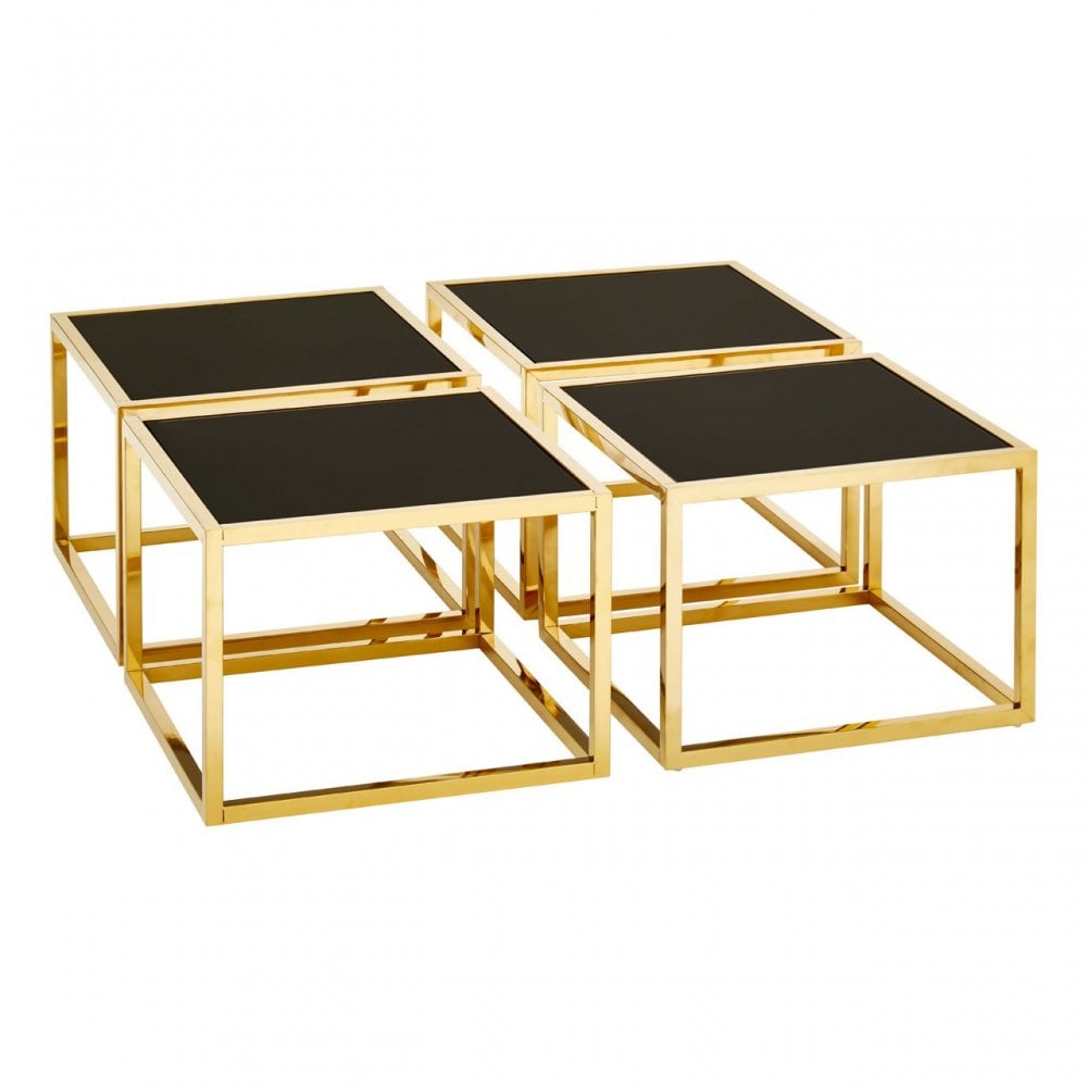 Horizon Black Tempered Glass Coffee Table, Black