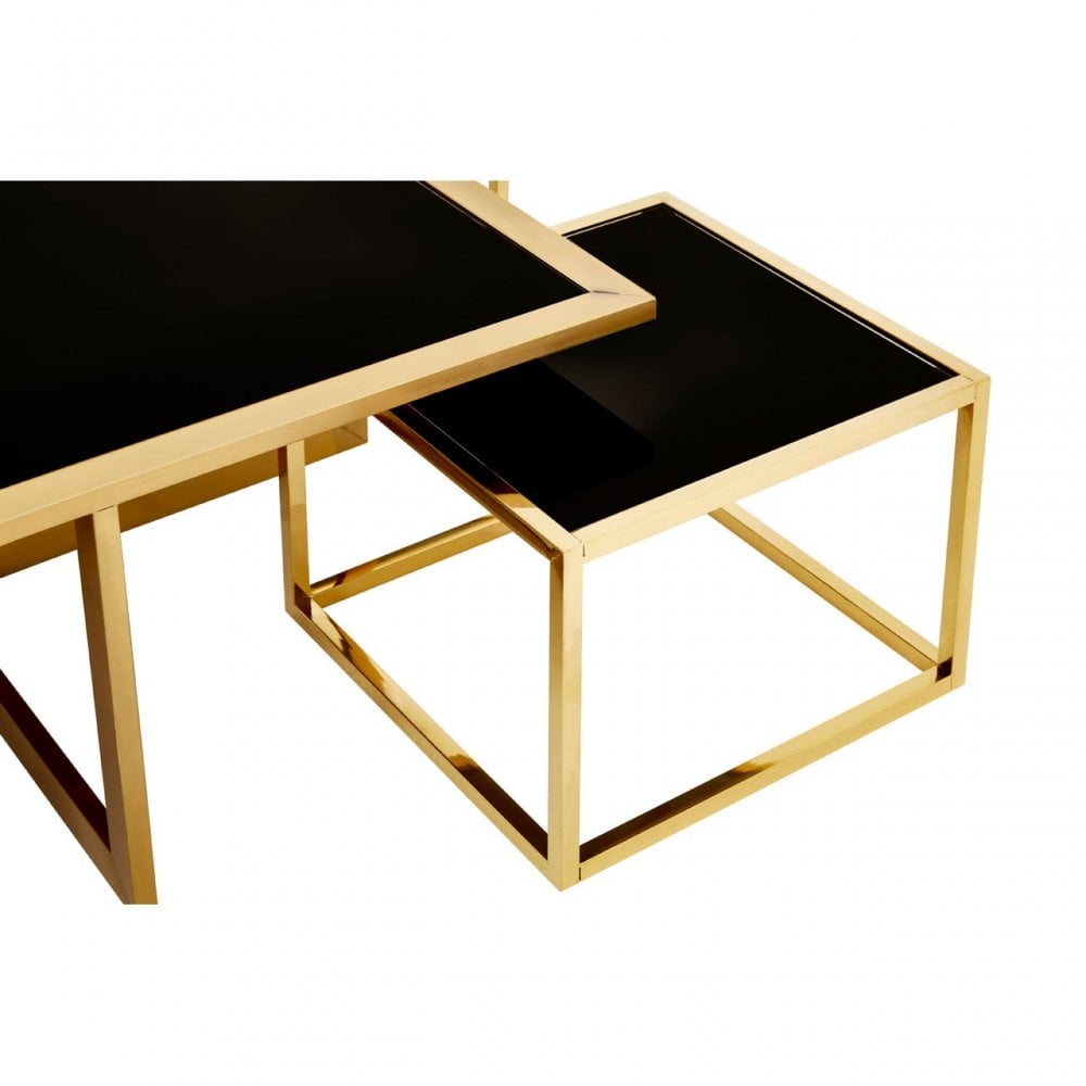 Horizon Black Tempered Glass Coffee Table, Black