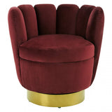 Beauly Wine Velvet Chair, Red