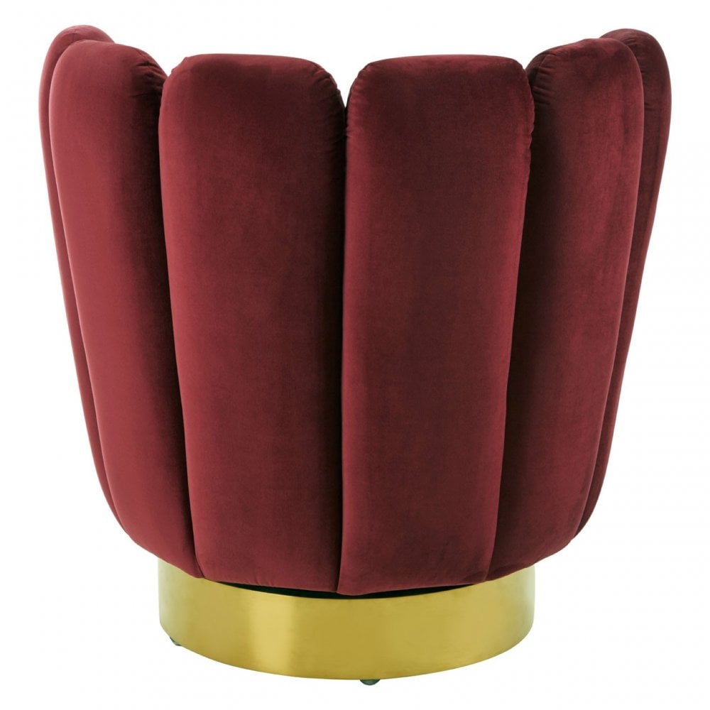 Beauly Wine Velvet Chair, Red