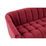 Bella 3 Seat Wine Velvet Sofa, Red