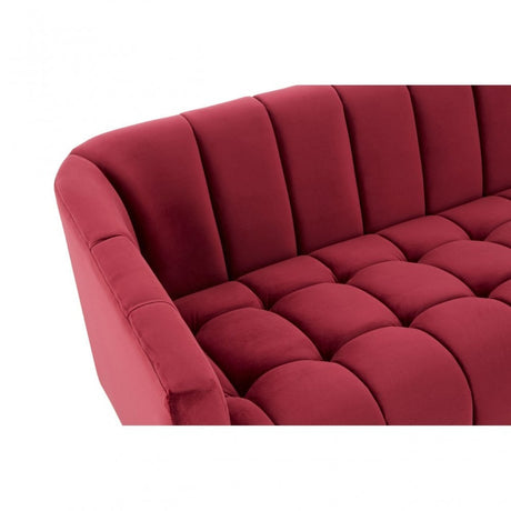 Bella 3 Seat Wine Velvet Sofa, Red