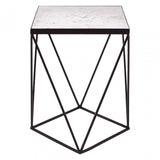 Shalimar Square Black Finish Base Side Table, Black