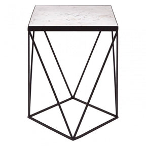 Shalimar Square Black Finish Base Side Table, Black
