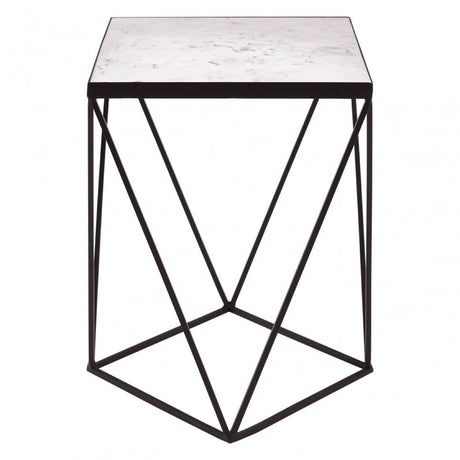 Shalimar Square Black Finish Base Side Table, Black