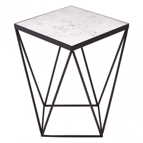 Shalimar Square Black Finish Base Side Table, Black