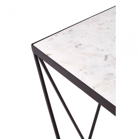 Shalimar Square Black Finish Base Side Table, Black