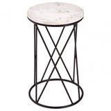 Shalimar Cross Design Round Side Table, Black