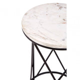 Shalimar Cross Design Round Side Table, Black
