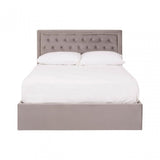 Hannah Brushed Steel Velet Double Bed, Grey