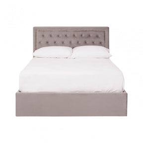 Hannah Brushed Steel Velet Double Bed, Grey