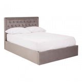 Hannah Brushed Steel Velet Double Bed, Grey