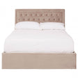 Hannah Mink Velvet Double Ottoman Bed, Beige