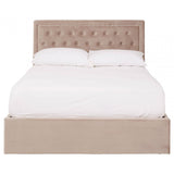 Hannah Mink Velvet Double Ottoman Bed, Beige