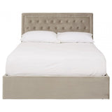 Hannah Mink Velvet Double Ottoman Bed, Beige