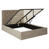 Hannah Mink Velvet Double Ottoman Bed, Beige