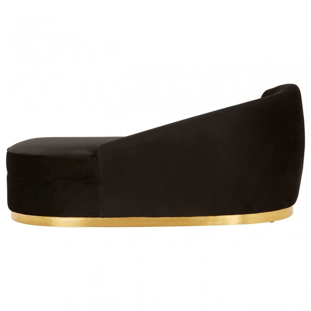 Batix Black Left Arm Chaise Longue, Black